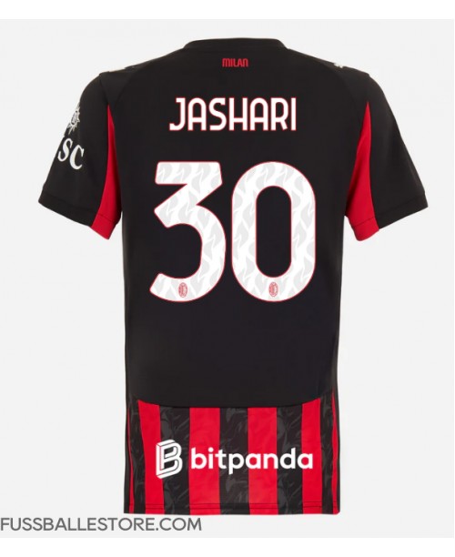 Günstige AC Milan Ardon Jashari #30 Heimtrikot Damen 2025-26 Kurzarm Günstige AC Milan Ardon Jashari #30 Heimtrikot Damen 2025-26 Kurzarm